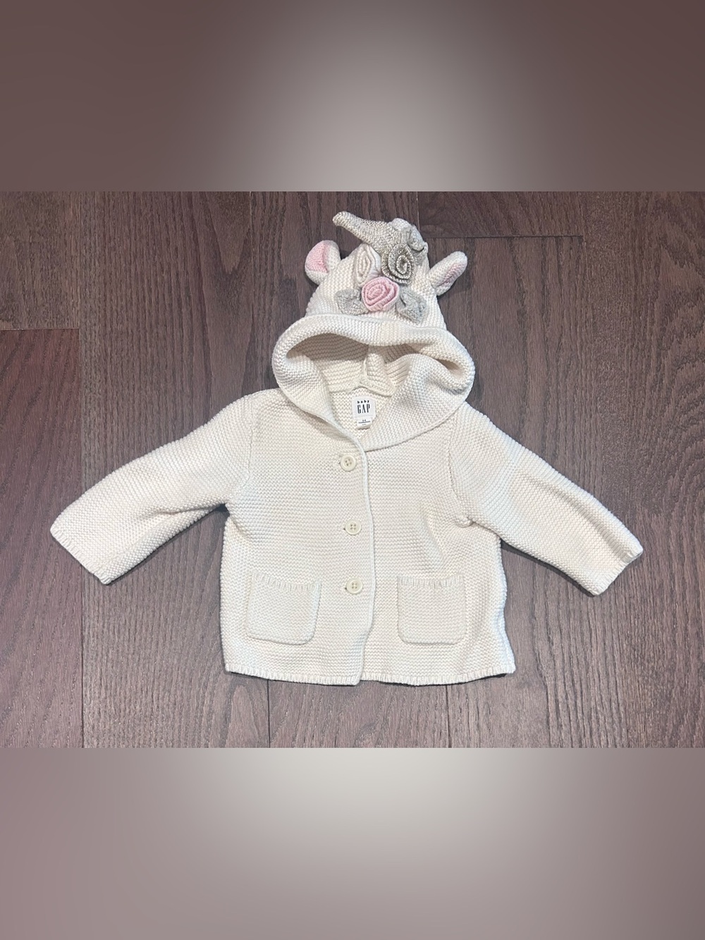 Gap Size 3-6 month Baby Girl's Unicorn Sweater Cardigan